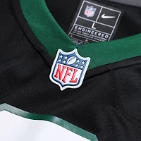 Maillot Nike Justin Fields Stealth noir pour homme des New York Jets