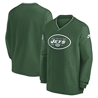 Coupe-vent à manches longues et col en V avec logo rétro des New York Jets 2024 de Nike Kelly Green pour homme