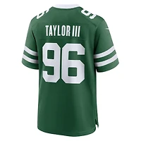 Maillot de match Nike Leonard Taylor III Legacy Green New York Jets pour homme