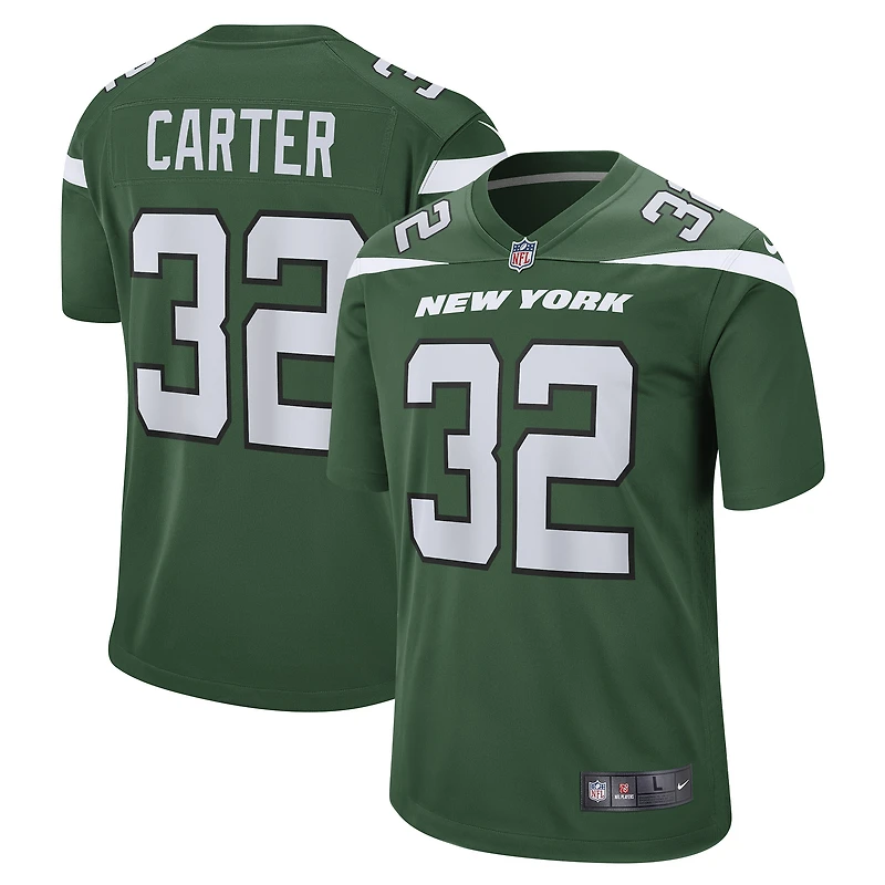 Maillot de match Nike Michael Carter Gotham vert New York Jets pour homme