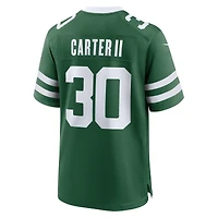 Maillot de match Nike Michael Carter II Legacy Green New York Jets pour homme