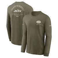 Men's Nike Olive New York Jets 2025 Salute to Service Sideline Long Sleeve T-Shirt