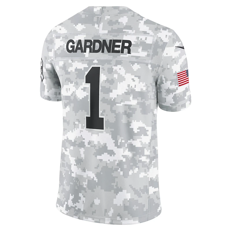 Men's Nike Sauce Gardner Arctic Camo New York Jets 2024 Salute to Service Limited Jersey