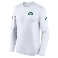 Men's Nike White New York Jets Legend Small Logo Dri-FIT Long Sleeve T-Shirt