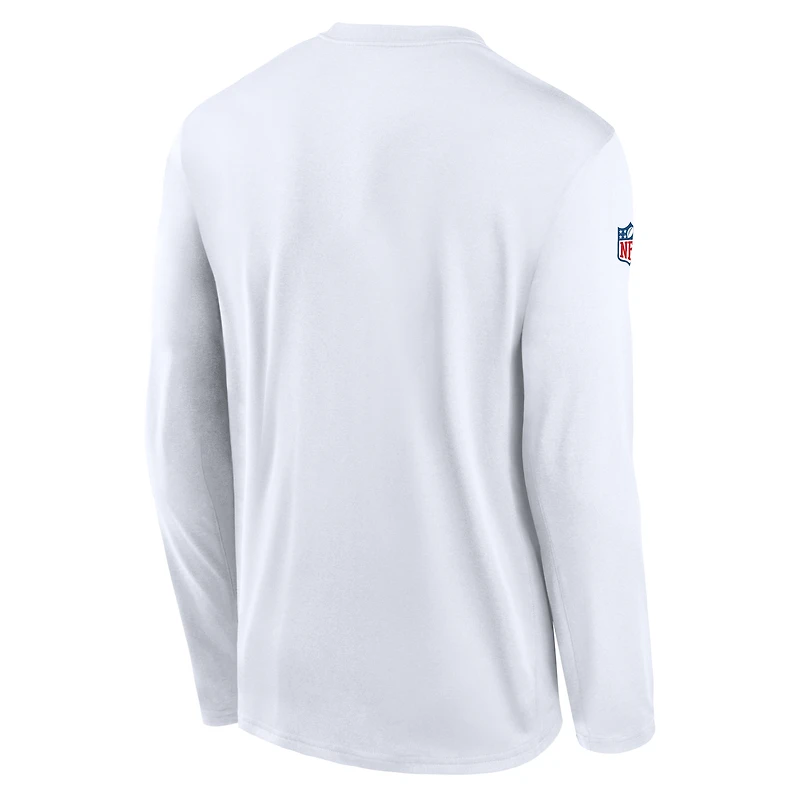 T-shirt Nike blanc à manches longues et petit logo Dri-FIT des New York Jets pour homme