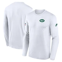 Men's Nike White New York Jets Legend Small Logo Dri-FIT Long Sleeve T-Shirt
