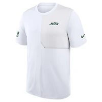 T-shirt d'entraîneur Nike blanc New York Jets Sideline UV Dri-Fit pour homme
