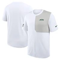 Men's Nike White New York Jets Sideline UV Performance Coach Shirt