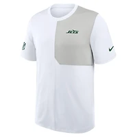 Men's Nike White New York Jets Sideline UV Performance Coach Shirt