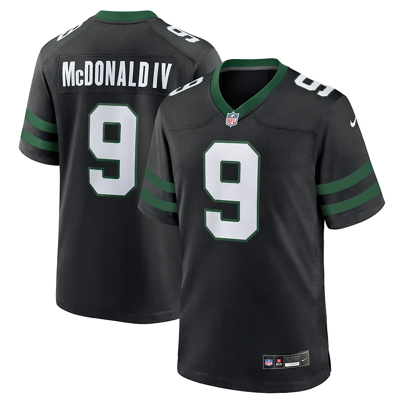 Maillot Nike Will McDonald IV Legacy noir pour homme des New York Jets