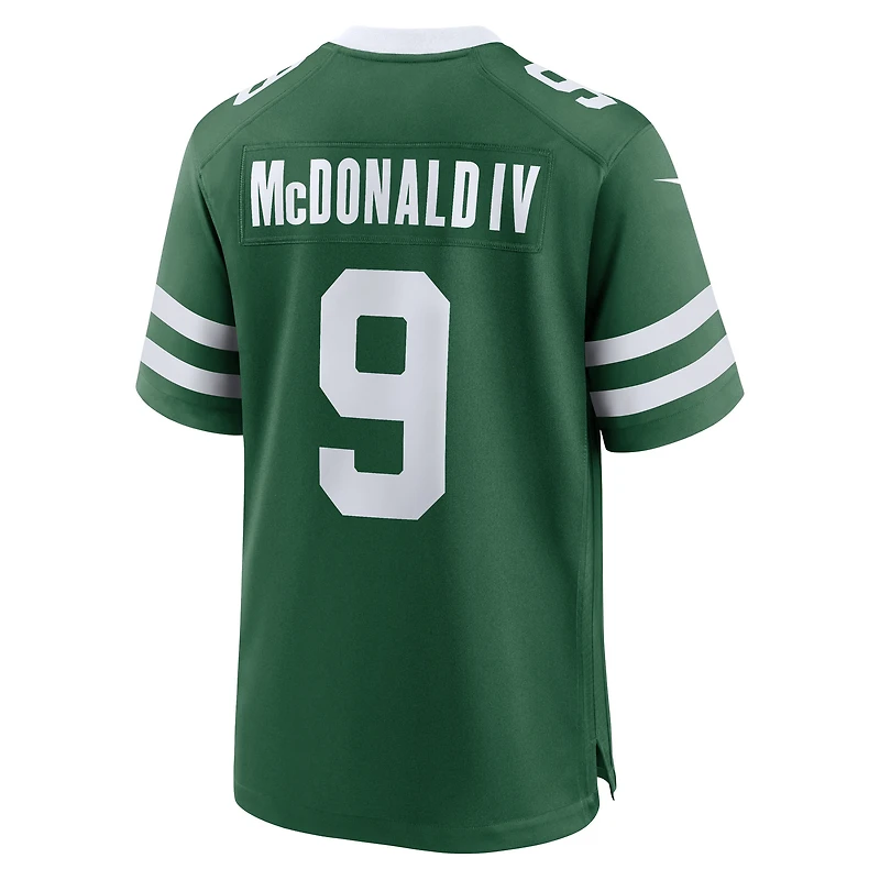 Maillot Nike Will McDonald IV Legacy Green pour homme des New York Jets