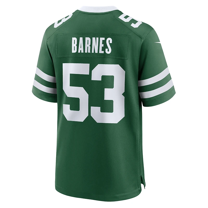 Men's Nike Zaire Barnes Legacy Green New York Jets Team Game Jersey
