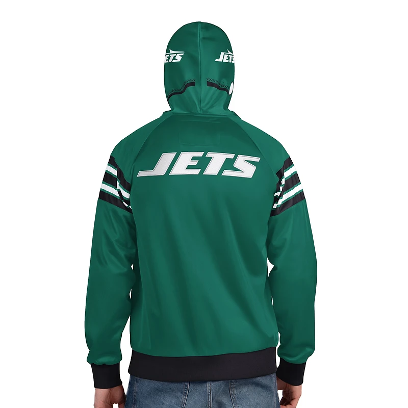 Veste de survêtement à capuche entièrement zippée Pro Player verte/noire pour homme des New York Jets
