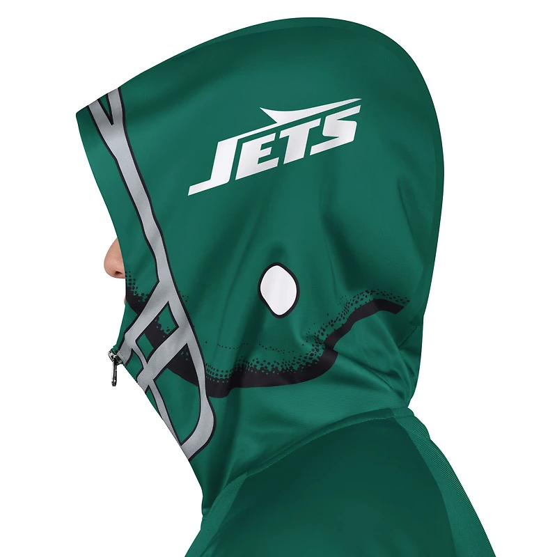 Veste de survêtement à capuche entièrement zippée Pro Player verte/noire pour homme des New York Jets
