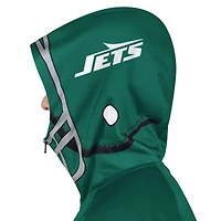 Veste de survêtement à capuche entièrement zippée Pro Player verte/noire pour homme des New York Jets