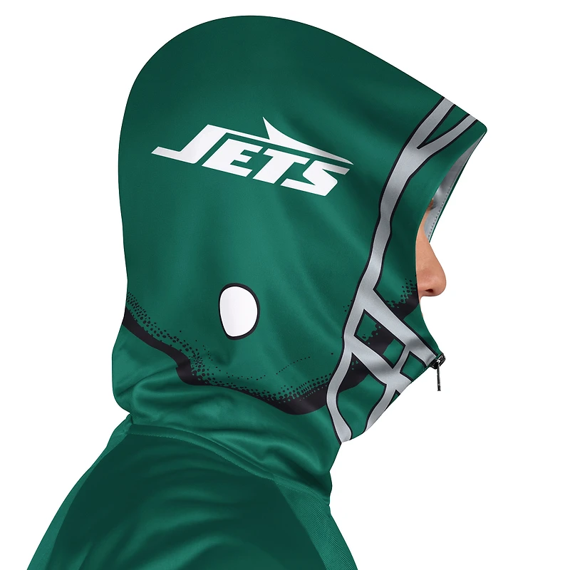 Veste de survêtement à capuche entièrement zippée Pro Player verte/noire pour homme des New York Jets