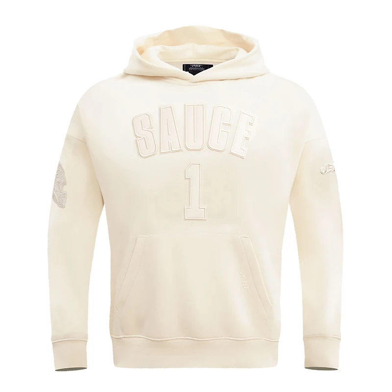 Sweat à capuche Pro Standard Ahmad Sauce Gardner crème pour hommes, nom et numéro du joueur des Jets de New York