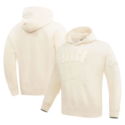 Sweat à capuche Pro Standard Ahmad Sauce Gardner crème pour hommes, nom et numéro du joueur des Jets de New York