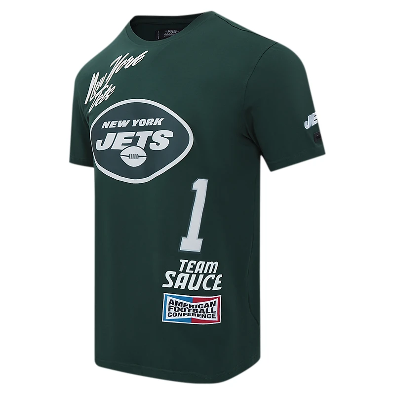 T-shirt de joueur Pro Standard Ahmad Sauce Gardner vert New York Jets Fast Lane avec nom et numéro pour hommes