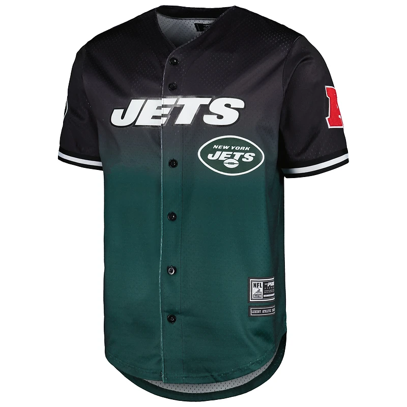 Chemise boutonnée en maille ombrée New York Jets Pro Standard pour homme, noir/vert