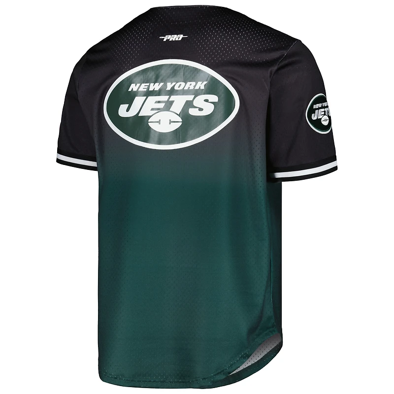 Chemise boutonnée en maille ombrée New York Jets Pro Standard pour homme, noir/vert
