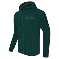 Men's Pro Standard Green New York Jets Triple Tonal Full-Zip Hoodie