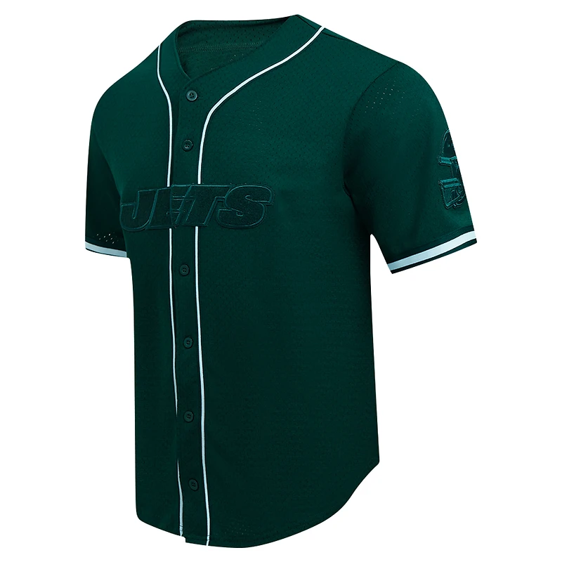 Men's Pro Standard Green New York Jets Triple Tonal Mesh Button-Up Shirt