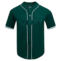 Chemise boutonnée en maille triple ton sur Pro Standard Green New York Jets pour hommes