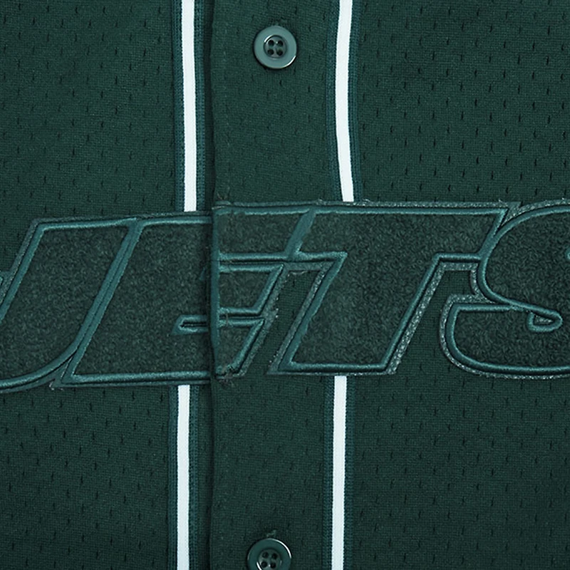 Men's Pro Standard Green New York Jets Triple Tonal Mesh Button-Up Shirt