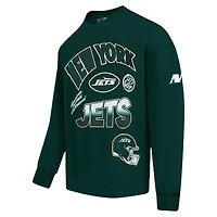 Men's Pro Standard Green New York Jets Turn It Up Drop Shoulder Pullover Sweatshirt