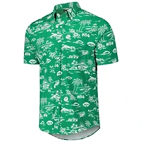 Men's Reyn Spooner Kelly Green New York Jets Throwback Kekai Print Button-Up Shirt