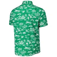 Chemise boutonnée à imprimé Kekai pour hommes Reyn Spooner Kelly Green New York Jets Throwback