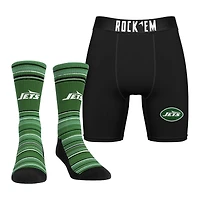 Lot de chaussettes et caleçons boxeurs Rock Em Socks pour hommes des New York Jets