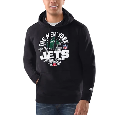 Men's Starter Black New York Jets Gotham City Hoodie