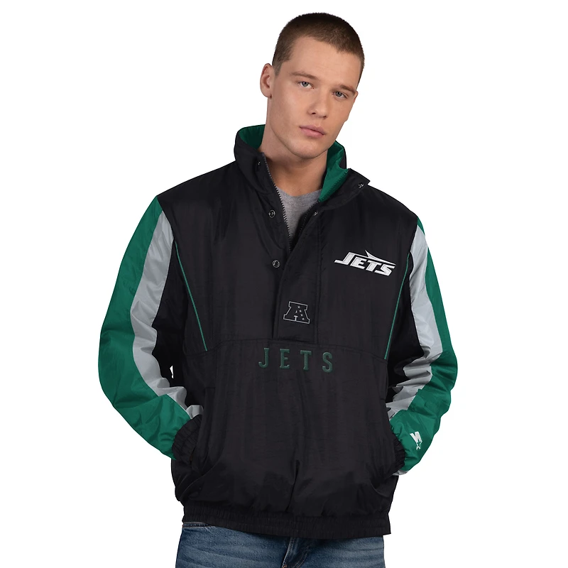 Men's Starter  Black New York Jets Thursday Night Gridiron Half-Zip Jacket