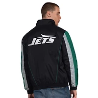 Men's Starter  Black New York Jets Thursday Night Gridiron Half-Zip Jacket