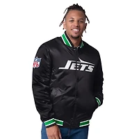 Men's Starter  Green/Black New York Jets Closer Reversible Satin Full-Snap Jacket