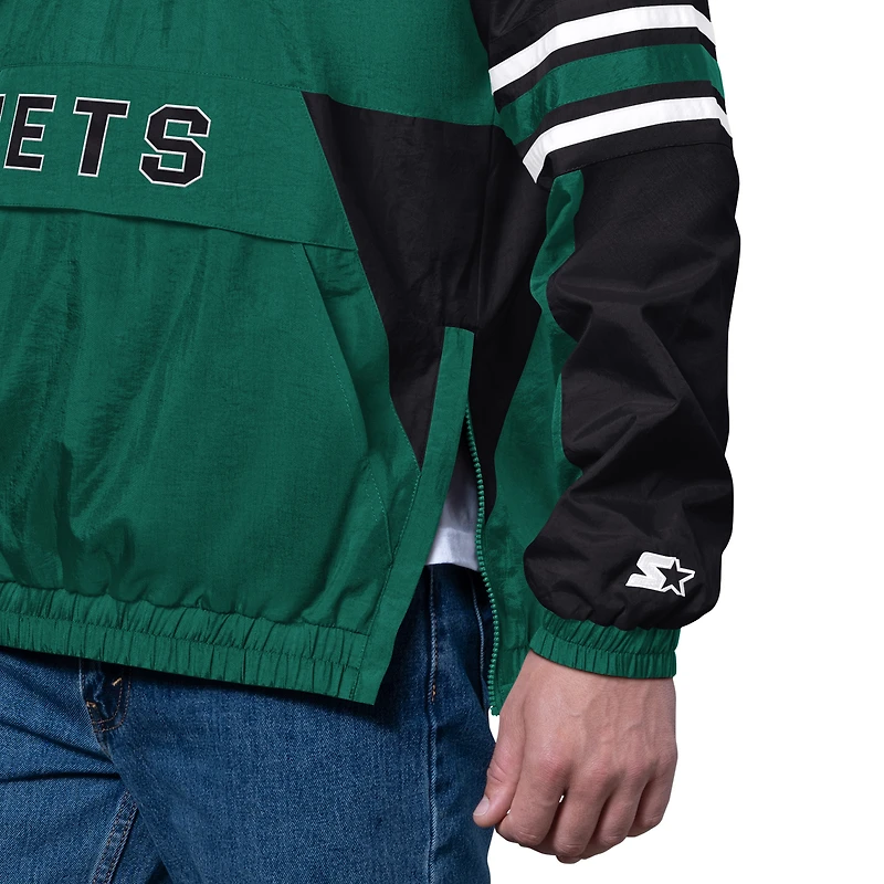 Pull demi-zippé vert pour homme des New York Jets