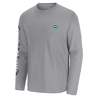 Men's Tommy Bahama  Gray New York Jets Oasis Endzone Lux Long Sleeve T-Shirt