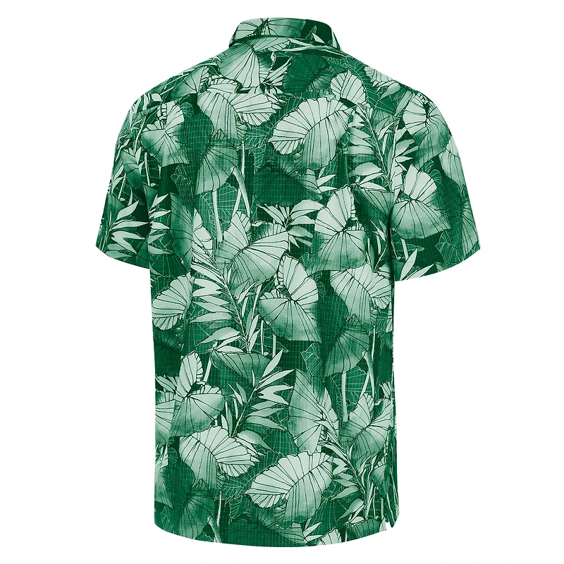 Men's Tommy Bahama Green New York Jets Coast Nuevo Fronds Camp Button-Up Shirt
