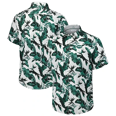 Men's Tommy Bahama Green New York Jets Sunnyvale Blooms Camp Button-Up Shirt
