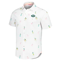 Chemise boutonnée Tommy Bahama blanche New York Jets Nova Wave Flocktail pour hommes