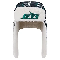 Casquette trappeur en sherpa à carreaux noirs New York Jets de Era
