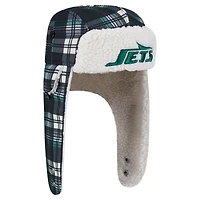 Casquette trappeur en sherpa à carreaux noirs New York Jets de Era