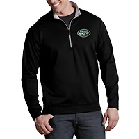 New York Jets Antigua Leader 1/4-Zip Pullover Jacket - Black/Silver