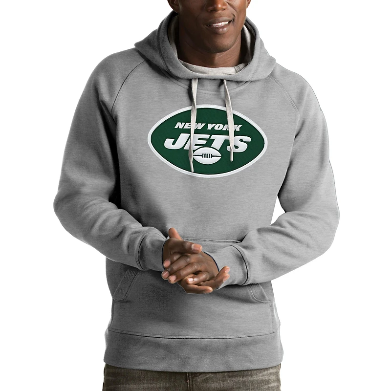Sweat à capuche Antigua Victory des Jets de New York – Gris chiné