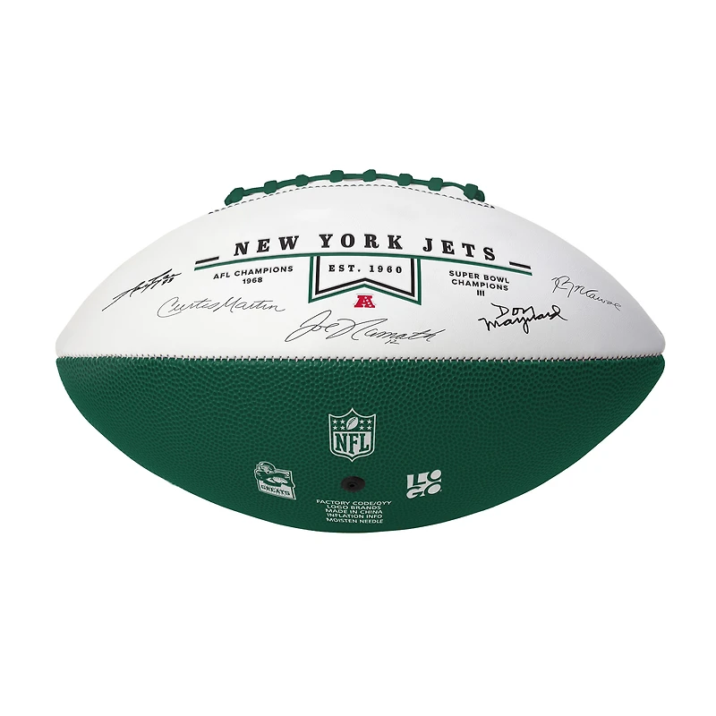 Ballon de football signature des New York Jets Legends