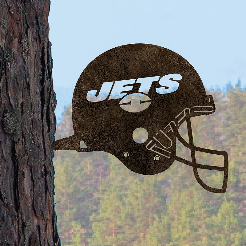 New York Jets Metal Garden Art Helmet Spike