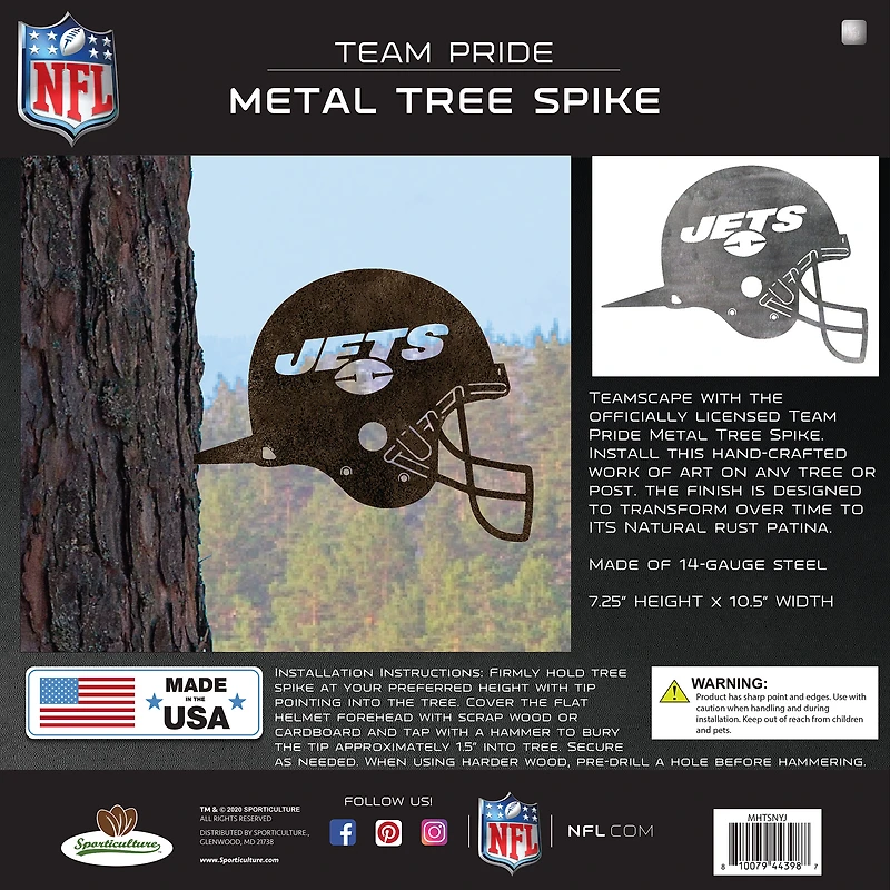 New York Jets Metal Garden Art Helmet Spike