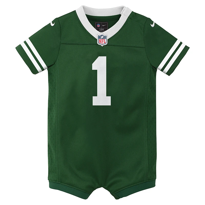 Nike Ahmad Sauce Gardner Legacy Green New York Jets Game Romper Jersey pour nouveau-né et nourrisson